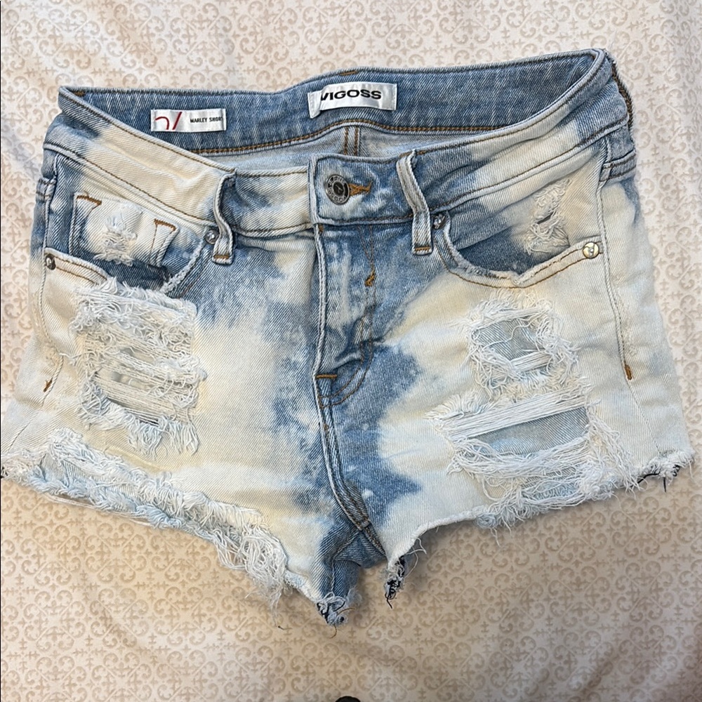 Vigoss Blue Distressed Jean Shorts